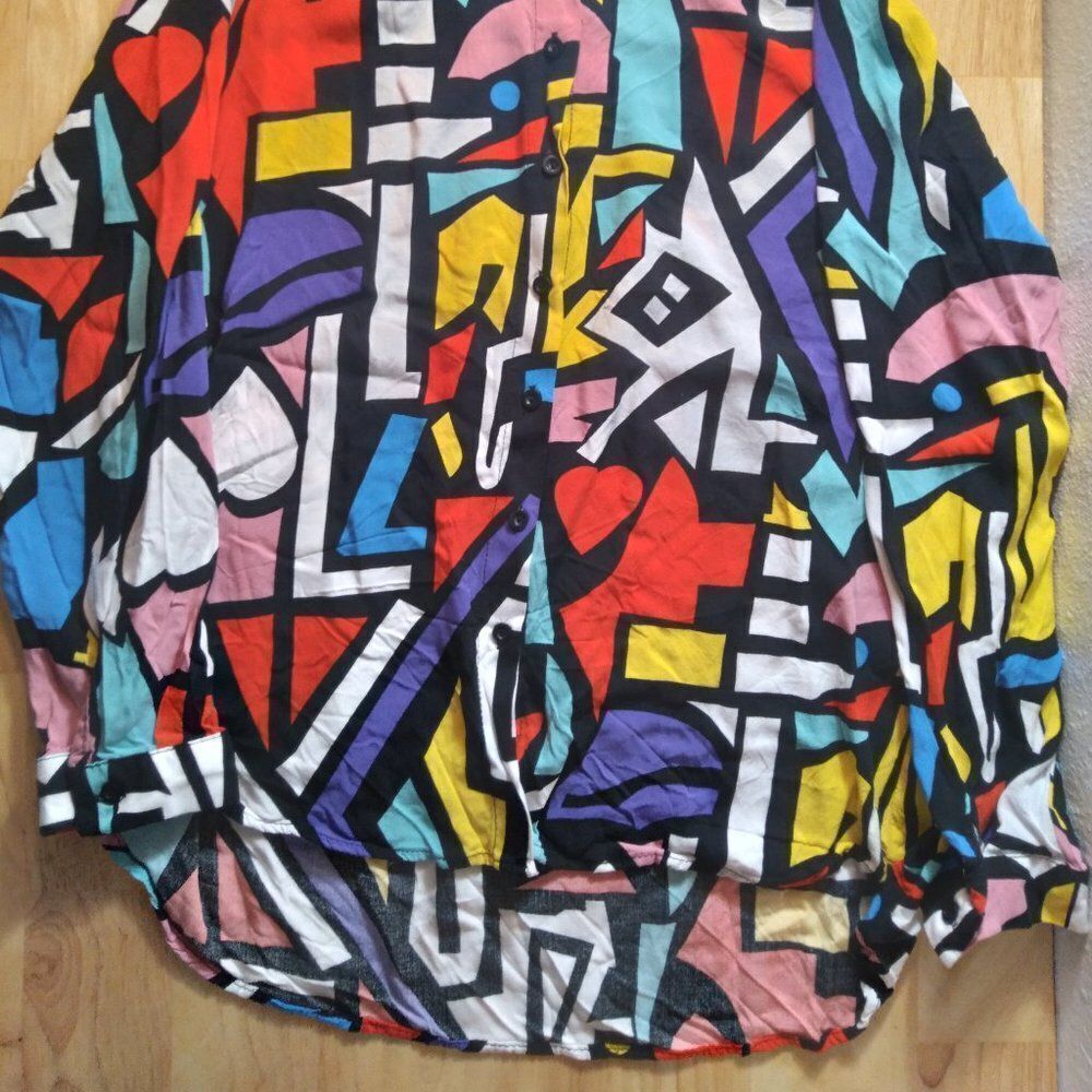 Big Dart Abstract Geometric Color Block Button Do… - image 2